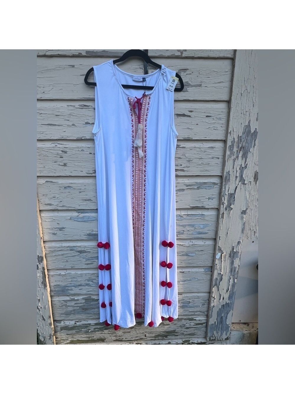 Cabana Life Embroidered Resortwear BoHo Swimsuit Cover Sleeveless Maxi Dress